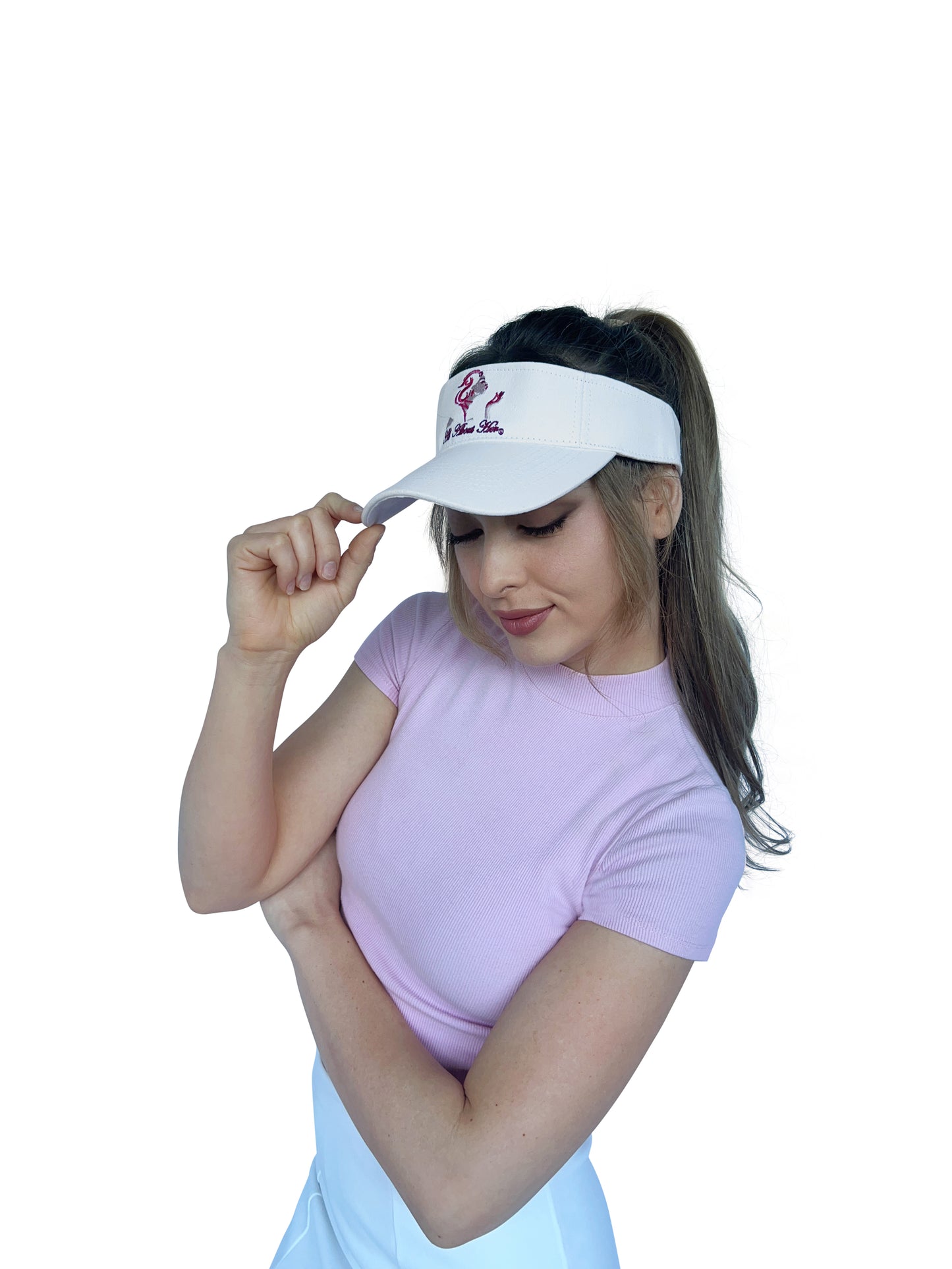 All About Her® 100 % Cotton 3D Embroidery Visor Hat for Women Lightweight w/Adjustable strap