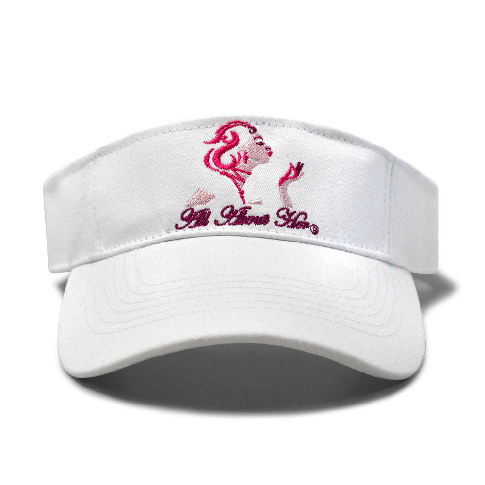 All About Her® 100 % Cotton 3D Embroidery Visor Hat for Women Lightweight w/Adjustable strap