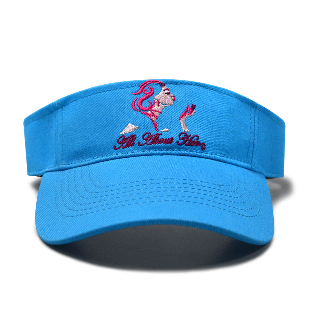 All About Her® 100 % Cotton 3D Embroidery Visor Hat for Women Lightweight w/Adjustable strap