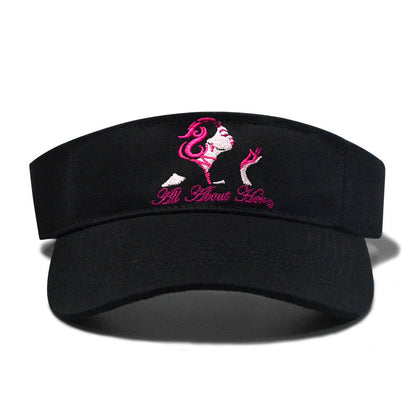 All About Her® 100 % Cotton 3D Embroidery Visor Hat for Women Lightweight w/Adjustable strap